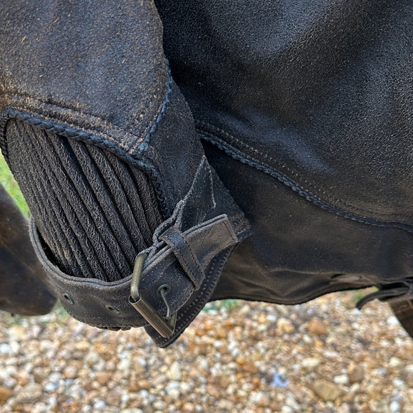 Harley-Davidson Vintage Distressed Brown with Black trim Leather Bomber Jacket - Picture 15 of 16